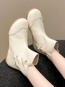 Latest Minimalist Ankle Boots Slim Fit Boots, Pull-On Flat Short Boots For Women, Spring & Autumn