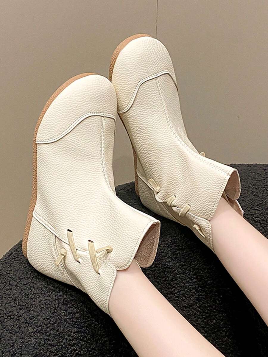 Latest Minimalist Ankle Boots Slim Fit Boots, Pull-On Flat Short Boots For Women, Spring & Autumn