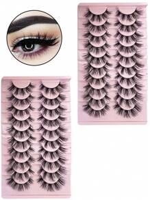 10 pares de pestañas postizas largas y naturales de visón 3D suaves y esponjosas, extensiones de pestañas de visón, pestañas cortas