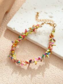 1/2/3/6/9pcs Multi-Color Natural Shell Asymmetrical Stone Sea Star Necklace Bracelet Set, Suitable For Women Spring/Summer Daily, Beach, Holiday & Casual Wear