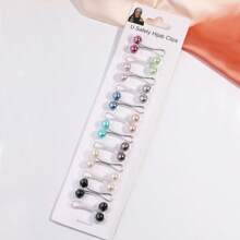 12pcs/Pack Wholesale U-Shaped Hijab Clip Muslim Scarf Clip Brooch Pin Headscarf Pearl Pins Jewelry Hijab Accessories