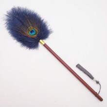 28-47cm künstliche Feder mit Nussholzgriff Staubwedel, mit Quasten Haushalts Staub Wischer Bürste Griff Entfernung und Reinigungsornament, antistatisch Entfernungs Duster Fellendreinigungsutensilien