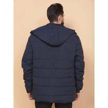 Bobojaco Windbreaker Waterproof Jacket Imported Thick Lined With Removable Cap And Pockets Winter 2025 Simple Zipper Pocket - Màu xanh hải quân - Xem 4