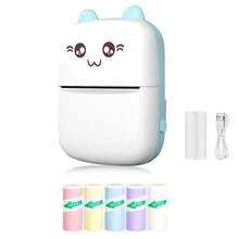 Impresora de etiquetas mini, impresora térmica de bolsillo mini con 5 rollos de papel, impresora sin tinta compatible con Android e iOS, impresora mini para notas de estudio, fotos, memorandos, diarios, viajes - Multicolor - Ver 17