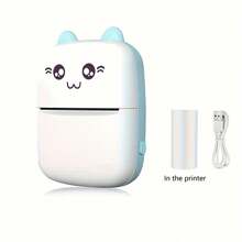 Wireless Mini Thermal Printer, 200Dpi, USB Rechargeable, Portable Inkless Sticker Printer, Compatible With IOS & Android, For Photos, Notes, Gift, Receipts, Lists, And DIY Journals - Home & Office Use