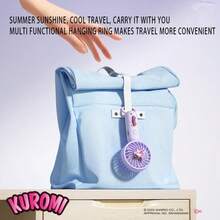 SANRIO 可爱USB迷你风扇，3档风速可调，超强风力，便携式手持风扇，可充电，时尚卡通设计，小巧迷你电风扇，带挂环，学生宿舍小礼物 - 彩色 - 查看 6