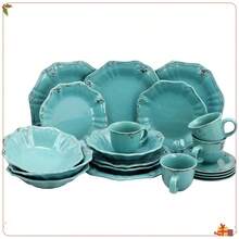 Fleur De Lys 20-Piece Dinnerware Set In Turquoise