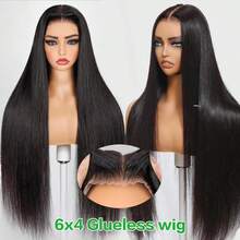 bling hair 200% Density Straight 13x4 13x6 Transparent Lace Front Wigs Human Hair 34 36 Inch 360 Full Lace Frontal Wigs For Women Pre Plucked Pre Cut 6x4 Glueless Human Hair Wig 4x4 Closure Wig - Natural Black - 查看 7