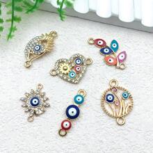 Misture 5/6 peças de acessórios de pingente de liga da série Devil's Eye, adequados para colar, brinco, chaveiro, fabricação de joias e acessórios de moda.