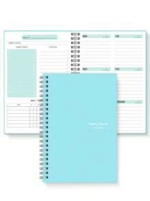 Trees Weekly Planner Notebook Undated Daily Schedule Agenda Sprial Goals Planner With Habit Tracker For Women Back To School