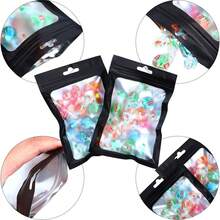 100 Pcs Flat Foil Zip Lock Bags Bath Salt Cosmetic Bag One Side Clear Mini Thick Mylar Resealable Bags Smell Proof Ziplock Baggies For Packaging Small Sealable Foil Pouch For Favor Food Storage