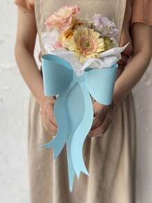 5 件玫瑰花包装盒，带蝴蝶丝带手柄，插花礼品盒 - 多 - 查看 11