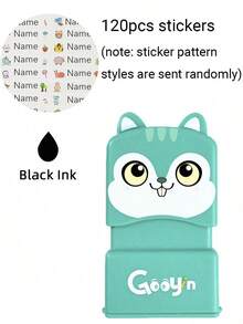 1 Stück schwarze süße Cartoon-Namens-Stempel aus wasserfestem Kunststoff für Kleidung, personalisiert für Studenten und Geschäftsnutzung, individueller Namens-Stempel für Kleidung, handschriftliche Unterschrift-Stempel, Siegel, kompakt, bügelfrei, individuell, einzigartiges ideales Geschenk für sie, Schüler, Arbeiter zu Jahrestagen, Geburtstagen, Zuhause, Schule, Urlaubsstimmung, Schüler der Sekundarstufe I und II, Studenten, Erstsemester, Zweitsemester