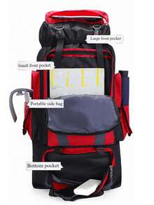 80L 多功能登山背包，大容量旅行袋，輕量透氣行李袋，鞋倉露營包，多口袋滑雪包，適用於旅行、度假、登山、滑雪、防震、徒步、露營、戶外運動，節日禮物、生日禮物 - 藏蓝色 - 查看 9