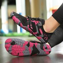 男士轻便速干赤足沙滩鞋，适合徒步、登山、冲浪、漂流、钓鱼。女士游泳水鞋 - 黑紅色 - 查看 3