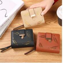 Women's Long Leaf Hollow Out Wallet Large Capacity Coin Purse Multi-Functional Card Holder For Women Wallet Purse Wallet Long Wallet