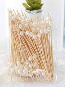100 件/套一次性竹水果串，适用于汉堡、甜点、寿司、开胃菜、鸡尾酒、创意装饰