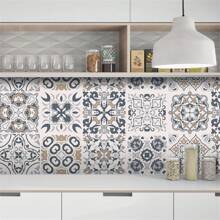 10pcs Bohemian Style Printed Floor Stickers, Self-Adhesive Waterproof Anti-Slip Wear-Resistant Peel And Stick Removable, Can Be Used For Living Room Bedroom Decor Kitchen And Bathroom Floor Wall Decor Landscaping, Cabinet Desktop Renovation Refurbishment, Available In Three Sizes: 5.91X5.91, 7.87X7.87, 11.81X11.81inch Home Decor Bathroom Decor Wall Paper Wallpapers Kitchen Accessories Kitchen Items Kitchen Decor Floor Tiles Flooring