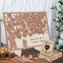 2025Hot SaleWedding Guest Book, Guest Book Wedding Reception With Wooden Hearts Guest Book Signs Wedding Anniversary Birthday Party Shower
