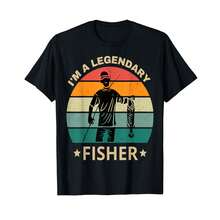 Mens I'M Legendary Fisher Funny Fishing Gift For Dad Fisherman T-Shirt@ IN Gifts For Kids - Black - View 1