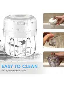 Gift For Mom, Kitchen Electric Vegetable Blender, Kitchen Utensils Portable Mini Meat Grinder, Pulverizer, Home Electric Garlic Press, Cordless Pulverizer, Garlic Slicer, Portable Compact Design, Easy To Use Kitchen Tool - trắng - Xem 2