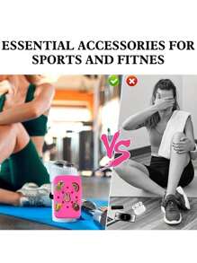 1 pièce Manchon en silicone pour bouteille d'eau avec 5 pièces d'accessoires aléatoires, porte-bouteille d'eau portable, sac de rangement pratique pour la course et la fitness, convient pour les bouteilles de 30 oz/40 oz et les bouteilles de sport, fournitures scolaires