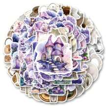 100 张/包可爱迷人的白色和紫色浪漫花园复古美学贴纸，可爱的卡通趣味美学贴纸包，适用于剪贴簿、自粘文具、信封、吉他、乐器装饰、青年派对、奖项、激励、新年、冬季 - 白色 - 查看 11