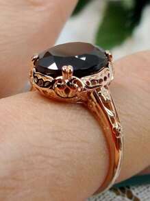 1pc Fashionable Luxurious Rose Gold Plated Ring, The Symbol Of Eternal Love, Perfect Birthday, Christmas, Anniversary Gift For Women