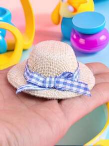 3pcs Miniature Doll House Woven Bow Knot Small Caps, Doll Doll Accessories Doll Hanging Decorations Doll Hat