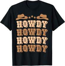 Cute Cowboy Outfit Western Men'S Cowboy Rodeo Cow Boys Howdy Breathable T-Shirt - Black - View 1