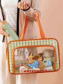 1pc Cartoon Swimming Bag With Wet & Dry Separation, Large Capacity Portable Fitness Waterproof Toiletry Bag, Cosmetic Storage Organizer
