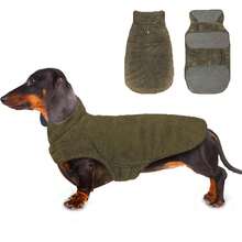 Metglad Cappotto invernale per cani con pile reversibile, giacca/gilet per cani antivento e caldi, abbigliamento per animali domestici di taglia piccola/media/grande - blu polveroso - Visualizzare 15