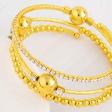 1/3 Stücke 24 Karat Goldarmband Set im Boho-Stil, Mehrfach-Armband, modisch und elegant, Geschenkidee für westliche Frauen für Urlaub, Feiern, Dates, Alltag, Muttertag, Abschlussfeier