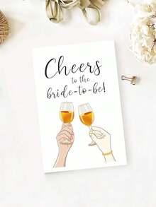 1pc Bridal Shower Card For Bride To Be, Bride To Be Wedding Gift, Funny Wedding Card For Newly Married Female Friend Women Her Engagement Card, Bridesmaid Card - Multicolor - View 5