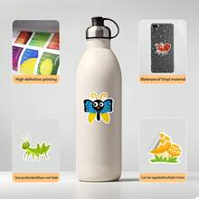 50 pezzi Adesivi sticker in vinile con grafica di insetti e animali, adatti per scrapbooking, diari, computer portatile, paraurti, skateboard, borracce, computer, telefono, cartoni animati, caschi, auto
