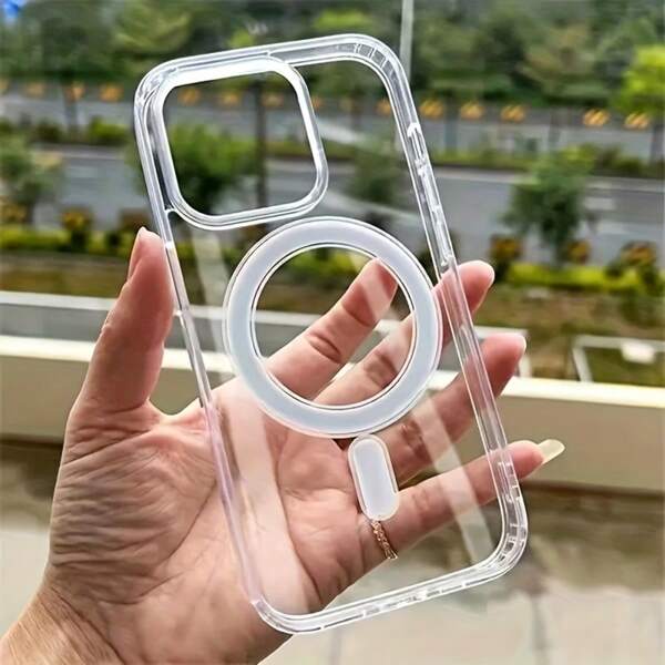 Funda de carga inalámbrica magnética transparente de alta tecnología, compatible con modelos IP16, 15, 14, 13, 12, 11 Pro, X, XR, XS Max y 7 8 Plus, S21, S22 PLUS, S23 FE, S24 ULTRA, S25, Note10, Note20 Ultra, A05, A05s, A06, A15, A16, A26, A35/A55, A36/A56, A54