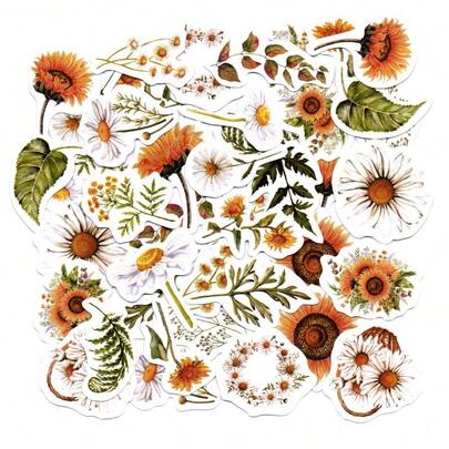 Adesivos Decorativos Scrapbook Planner 46 Peças Girassóis