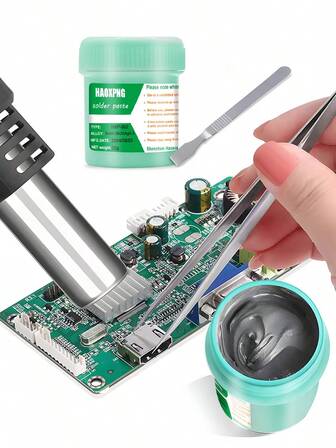HAOXPNG 30g/50g Sn64.5Bi35Ag0.3 Solder Paste, Medium Temperature Lead-Free Solder Paste For Mobile Phone Repair, SMT Soldering