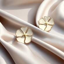 5pcs Floral Pattern Decorative Metal Buttons, Suitable For Dresses, Shirts, Sweaters, Cardigans, Knit Tops, Versatile