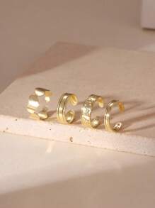 MESTILO Set de 4 anillos de dedo del pie minimalistas con diseño de mariposa y corazón en dorado, adecuado para usar en verano