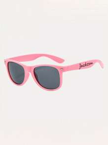 1pc/ Custom Name Glasses - Personalized Text Lightweight Full-Frame Casual And Fashionable Glasses With Colored Lenses | Wide Version Suitable For Weddings, Bachelor Parties, Valentine's Day And Birthday Gifts, Modern Glasses Design, Simple Frame