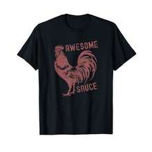 Funny Pets Awesome Sauce With Picture Of Rooster T-Shirt$ JU Christmas Gifts - Black - View 1