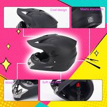 Off-Road Motorbike Full Face Helmet For Adult Dirt Bike UTV Off-Road Helmet Goggles Gloves And Face Mask Matte Black DOT - L - View 8