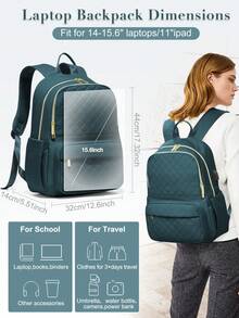 44*32*14 女士笔记本电脑背包，绗缝耐用经典 14/15.6 英寸笔记本电脑包，适合工作旅行，带笔记本电脑隔层，防水轻便休闲背包学院书包，带 USB 充电端口，男女皆宜，时尚背包学校背包，适合女孩，多色可选