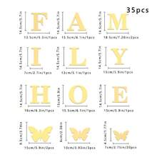 35 piezas Espejo Moderno Pegatinas de Pared FAMILY HOME con Calcomanías de Mariposas - Adhesivos Reusables Desprendibles de Acrílico para Paredes, Dormitorio, Sala de Estar, Decoración del Hogar, Diseño de Letras Artísticas