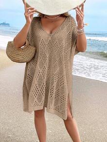 Women's Fashionable Casual Hollow Cover-Up Swimsuit Coverup (Swimsuit Not Included)