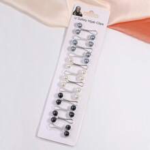 12pcs/Pack Wholesale U-Shaped Hijab Clip Muslim Scarf Clip Brooch Pin Headscarf Pearl Pins Jewelry Hijab Accessories