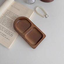 Boho Vintage Wood Jewelry Tray Organizer - Desktop Key Ring Holder Decor Storage - Brown - View 8