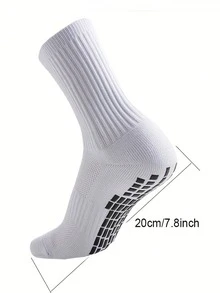 3/6 Pairs Of Mixed Color Men's Sports Socks, Enhancing Grip - Moisture Wicking Fabric _ Suitable For Football, Basketball, And Running. - Multicolor - View 3
