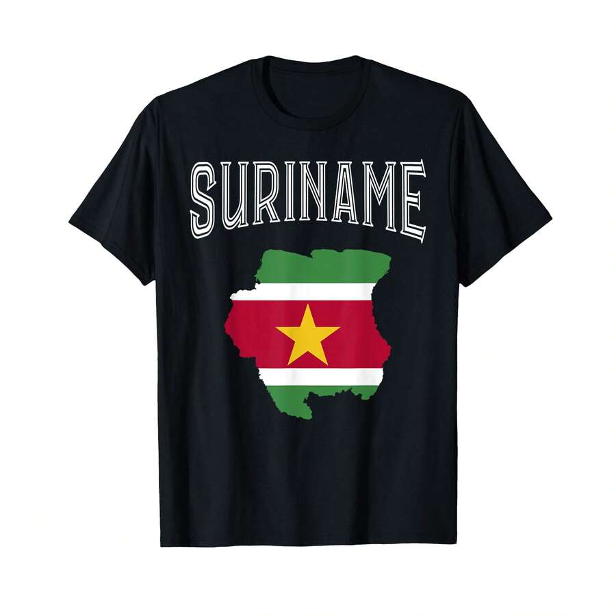 Retro Suriname Flag Vintage Throwback Sport T-Shirt> BL Gift Ideas - Black - View 1